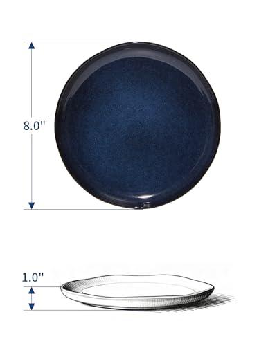 Image of Pokini Ceramic Salad Plates Set of 6, 8inch Stoneware Small, Dessert Plates