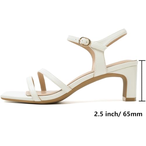 Image of Mostrin Strappy Heels for Women Square Open Toe Lace Up Heeled Sandals Ankle Strap Sexy Stiletto High Heels for Party, Prom, Dating, Wedding