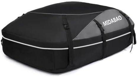 MIDABAO 20 Cubic Waterproof Duty Car Roof Top Carrier - Cargo Bag With Coated Zippers for Cars With or Without Racks