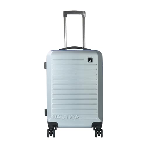 Image of Nautica Trolley Luggage Bag 20 inches - Lightweight | ABS Hardshell Material|Trolley with 4 Spinner Wheels and Resetable Combination Lock | Unisex | Small Cabin Trolley Bag for Men & Women, Silver
