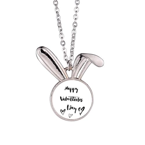Collier pendentif lapin cœur Happy Valentine | Cadeau d'amour tendre et symbolique