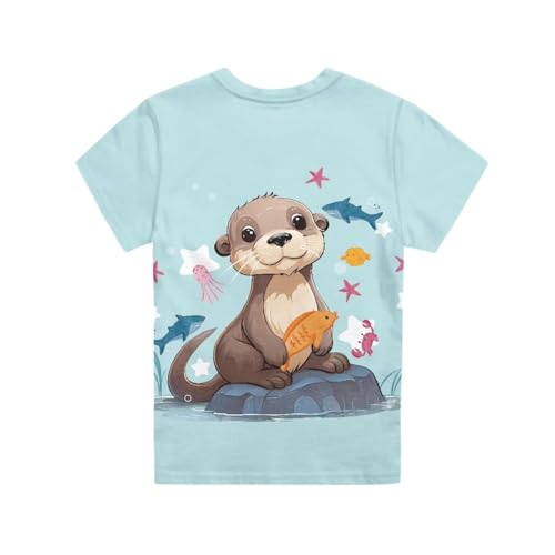 Image of JEOCODY Boys Girls Graphic Tees Funny 3D Printed Short Sleeve T-Shirts 3-16T