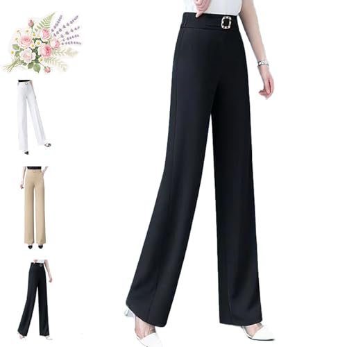 Zenacharm Pants - SoraGrace Women's Perfect Drape High Rise Pull-On Pants, Straight Elastic Wide Leg Dress Slacks