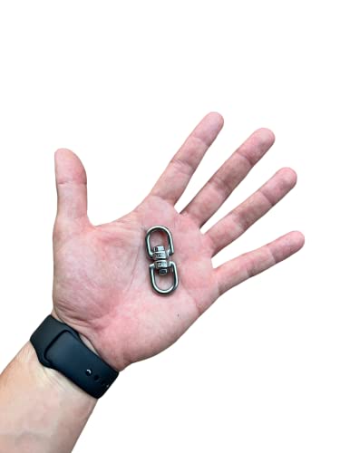 Stainless Steel Swivel Double Eye Swivel Marine Saltwater Grade Industrial (4mm, 10)