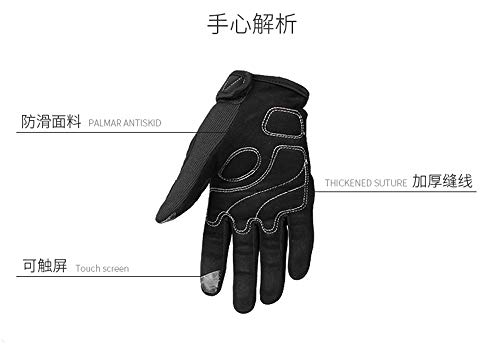 Gants de moto tactiles BaronHong noirs en taille L pour homme et femme - 5