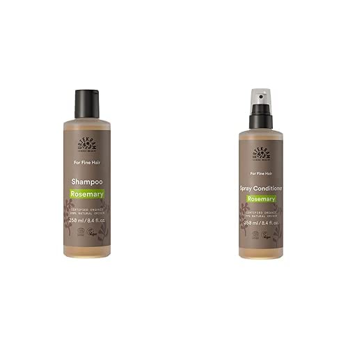 Image of Urtekram Rosemary Shampoo and Leave In Spray Conditioner Bundle for Fine Hair, Natural, Organic and Vegan