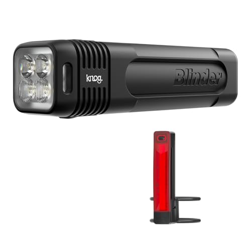 Knog Blinder 600 & Plus Rear Bike Headlight and Tail Light Set - Bright 600 Lumen Front Bike Light, 20 Lumen Rear, Long Runtime, USB Rechargeable, Waterproof, Easy Mount
