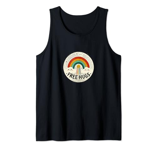 Abrazos gratis Rainbow Ilustración Retro Rainbows Camiseta sin Mangas