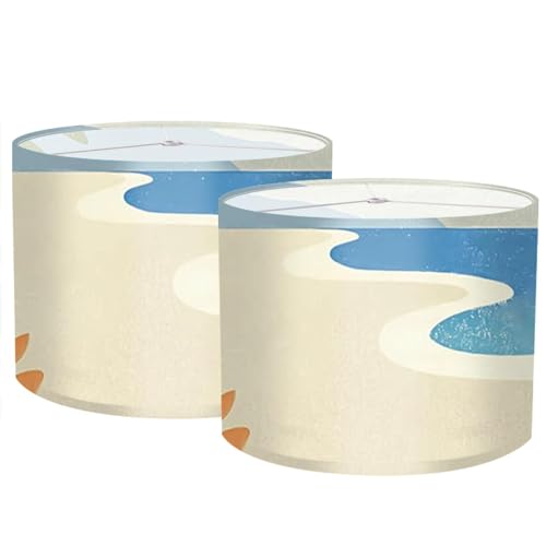 Image of Nuxovilar Lamp Shades Set of 2, 13 inch Top x 13 inch Bottom x 10 inch High (Spider) | Floor lamp shades coastal tropical design living room patio beach house covers light accessories (Coastal)