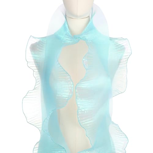 PATIKIL Volante Plisado Con Adorno De Chiffon, 10 Yardas Tela Organza Retro Tulle Adorno Decorativo Volante Unico - Encaje Con Cierre Para Costura DIY De Vestidos Bolsos Disfraces