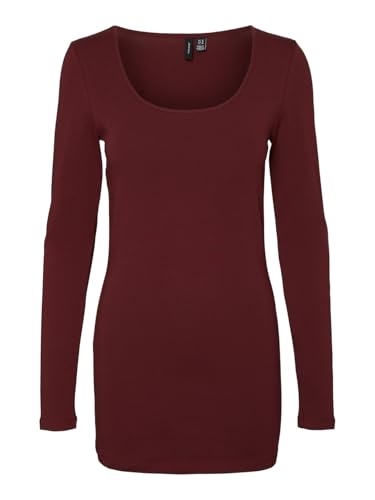 VERO MODA Damen VMMAXI My LS Soft Long U-Neck, Cabernet, XL