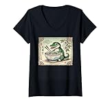 Photo Gallery donna ramen di coccodrillo da covare con animali selvatici e arte giapponese classica maglietta con collo a v Photo Gallery donna ramen di coccodrillo da covare con animali selvatici e arte giapponese classica maglietta con collo a v