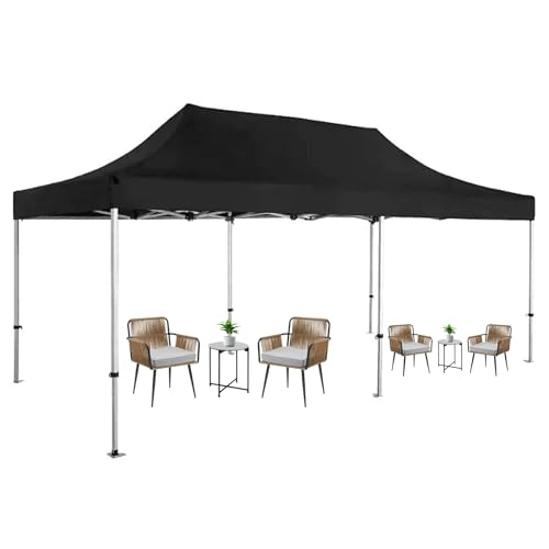 Image of THESHELTERS - 10x20 ft Pop Up Outdoor Canopy Tent, Instant Folding Portable Shelter Garden Tent for Decoration, Party, Event, Wedding & Camping (Black 00)