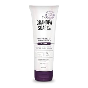 The Grandpa Soap Company Clarifying Witch Hazel Shampoo – Removes Buildup, With Witch Hazel & Lavender Flower, For All Hair Types, Vegan, Sulfates and Parabens Free, 8 Fl Oz