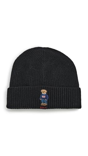 POLO RALPH LAUREN Men's Solid Flag Bear Beanie,...