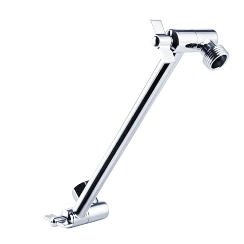 RLKDKJ Heavy Duty Adjustable Shower Arm, 11' 100%Brass Extension with Gear Lock Teeth & Swivel...