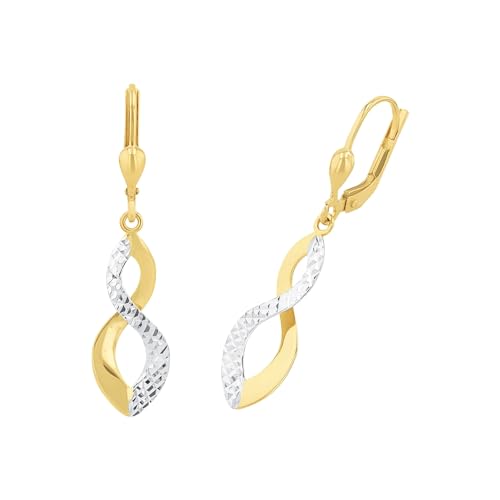 Amor Ohrhänger Damen Ohrschmuck, 3,7 cm, Bicolor, Kommt in Schmuck Geschenk Box, 2020252