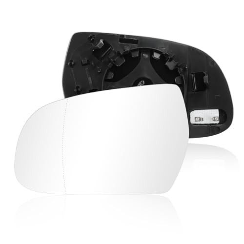 Motoforti 2PCS Right Left Side Heated Wing Mirror Glass for Audi A3 10-13 for Audi A4 10-15 for Audi A5 09-16, Car Rearview Mirror Glass No.8K0857535F/8K0857536F, Aspheric with Backing Plate