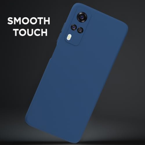 Image of Outlouders Back Cover for Vivo Y31 / Y51A / Y51 / Y51i | Camera Protection | Durable Soft Matte Silicone Bumper Case (Blue)