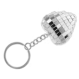 Et brillant : présente une finition qui à la décoloration, garantissant qu'il reste un accessoire étincelant, décoration de clés de à main, mini porte-clés disco des années 70