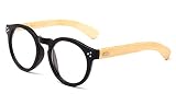 Newbee Fashion - Real Bamboo Temples Clear Frames Glasses Men Women Wooden Frames