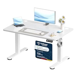 Devoko Elektrisch Höhenverstellbarer Schreibtisch 110 x 60cm, Stabiler Schreibtisch Höhenverstellbar Tisch, Steh-Sitz Bürotisch, Computertisch mit Memory-Funktion, Stehpult, Standing Desk, Weiß