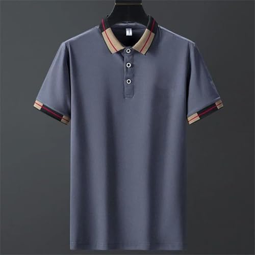Men's Solid Color Embroidery Shirt Short Sleeve Shirt Tops4