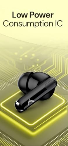 Image of KDM Z5 BlackPods Bluetooth 5.4 Wireless Earbuds, 35H Total Playtime, 5H Music Time, 60 Min Type-C Fast Charging, in-Ear Design, Voice Assistant, Touch Controls, Black