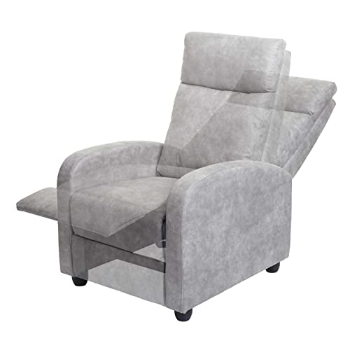 Mendler Fernsehsessel HWC-F76, Relaxsessel Sessel Liegesessel, Liegefunktion verstellbar Stoff/Textil - Vintage hellgrau – Bild 6