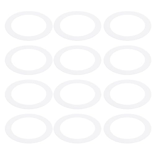 Image of PATIKIL Goof Rings Inner Diameter 3.98 inch, Outer Diameter 5.51 inch, 12 Pcs Metal Goof Rings Cover Recessed Light Trim for Ceiling Wall Fixtures Can Lighting Down Light LED, Matte Finish White