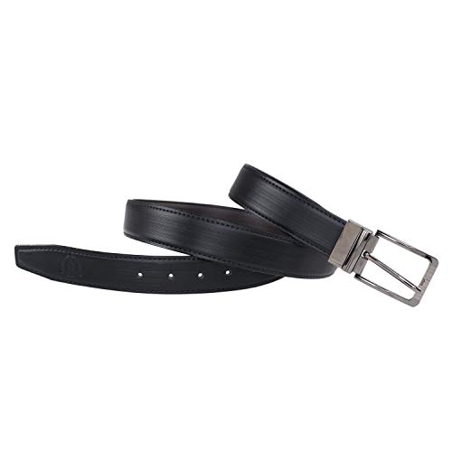 Image of Keviv PU-Leather Formal, Casual & Reversible Belts For Men (Black /Brown) (GB-)