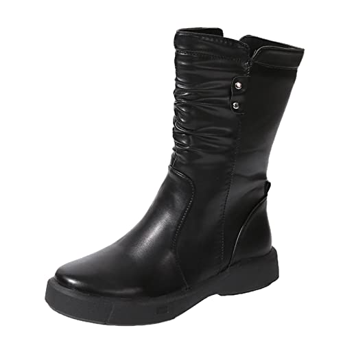 Bottes plates pour femme bottines fermeture éclair latérale