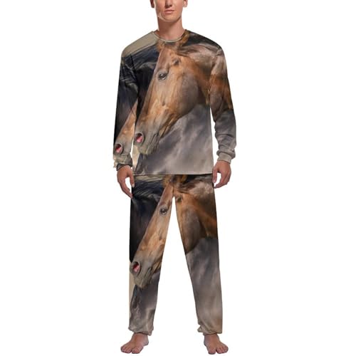Pantalon vêtements de nuit homme contre le froid ensemble de pyjama hiver