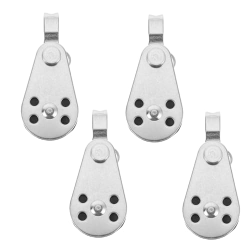 PRETYZOOM Stainless Steel Marine Pulley Kit 4 Nylon Blocks Boat Accessories for Sailing Rigging Kayak Nylon Marine Runner
