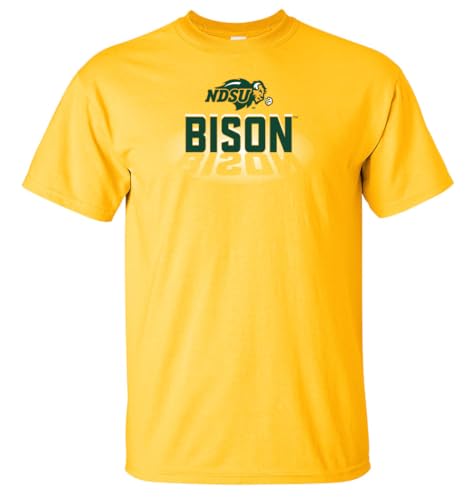 CornBorn North Dakota State Bison Shirt - North Dakota State T Shirt - Spotlight and Shadow Bison - Yellow - 2X