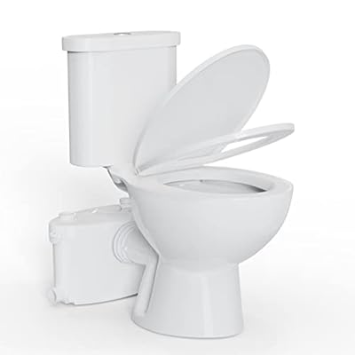 600 Watt Upflush Macerating Toilet System Kit for basement | Macerator pump with 4 Water Inlets & AC Vent, included Toilet Bowl, Toilet Tank, Toilet Seat