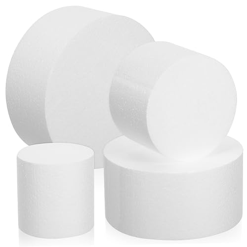 GLEAVI 4 Piezas Dummies de Pastel de Espuma de de Pastel para Bodas y Fiestas Herramientas de Práctica para Repostería Decoraciones Elegantes y Versátiles para Eventos