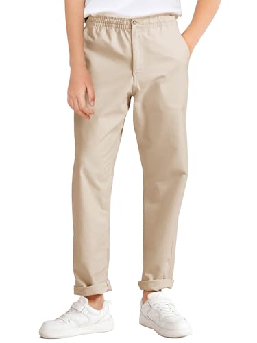 Image of Haloumoning Boys School Uniform Chino Pants Kids Twill Pants 5-14 Years