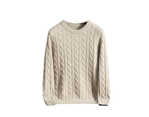 Men's Five Needle Thickened Sweater Twisted Flower Round Neck Sweater Slim Long Sleeve Pullover - Main Image