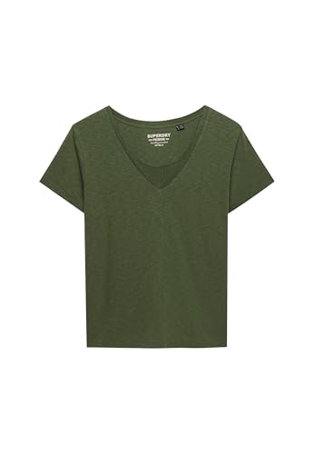 Superdry Studios Slub EMB Vee Tee T-Shirt, Trèfle à Quatre Feuilles, 40 Femmes