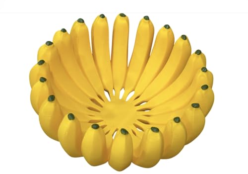 Image of Banana-Shaped Fruit Bowl, Yellow, Decorative Kitchen Basket, Novelty Design, Table Centrepiece