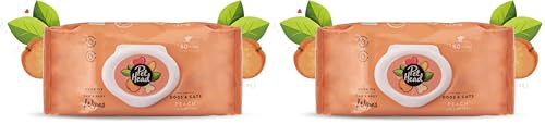 Image of Pet Head Quick Fix Paw and Body Wipes for Cats and Dogs | Peach Scent with Aloe Vera | Biodegradable Pet Hygiene Cleaning Wipes | pH-Neutral | Vegan | for an Easy & Speedy Freshen-Up | 160 Pack