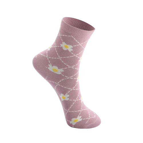 Image of Kids Girls Socks | Soft Cotton, Comfortable, Multicolor Printed Socks for Girls - Pack of 5 Pairs