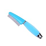 Dog Cat Small Pet Rabbits Brush Comb Grooming Brush Shedding Grooming Tools Sturdy Non Slip Handles Stainless Steel Teeth Best DIY Grooming Supplies Pin Dog Flea Comb HairBuster Comb DeShedding Tool