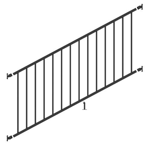 Guwezoy 1 Pack 6ft x 36in Aluminum Deck Railing Kits for Stairs, Textured Matte Black Porch Railing Kit, Decking Railings for Outdoor Decks and Porches