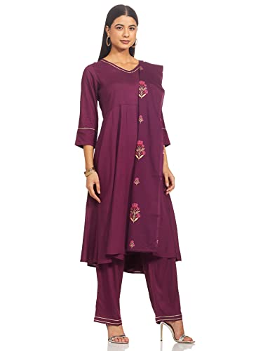 Image of Amazon Brand - Myx Women Printed Kurta and Pant Set with Dupatta in Rayon (Available in Plus Sizes)