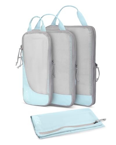 Image of 4 Set Compression Packing Cubes for Suitcases,Luggage,Travel Bag Organizer