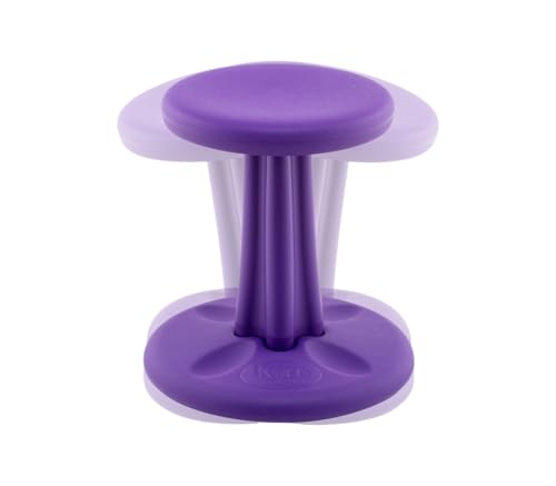 Image of Kore Kids Wobble Stool, Flexible Seating, Ages 6-7, 14in, Purple | Wiggle chair for classroom and home boosts focus, improves posture, and provides an energy outlet; anti-tip base; Made in USA