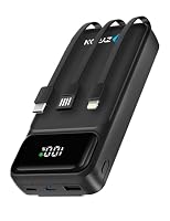 Power Bank 20000mAh ZYRON, Portable Charger with Built-in USB-C & Lightning Cables, 22.5W Fast Charging, Powerbank for iPhone 17/16, Samsung S25, iPad, Battery Bank 3-Port LED, Phone Battery