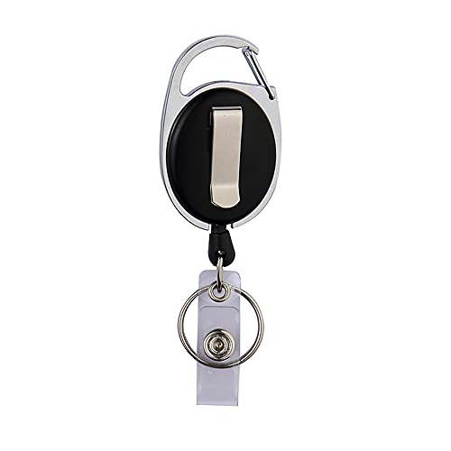 Bling Rhinestone Retractable Badge Reel, Glitter ID Badge Holder with Belt Clip and Key Ring, Pull Cord up to 24 inches - Image 4